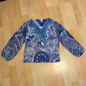 Chico's Ladies Blue Paisley Blouse